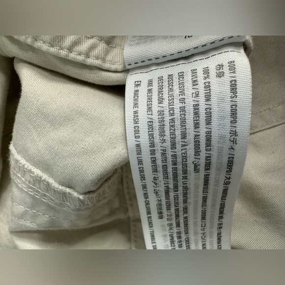 Abercrombie & Fitch Relaxed Cargo Pants 14 32 mid plus cream khaki Y2K utility - Picture 7 of 11